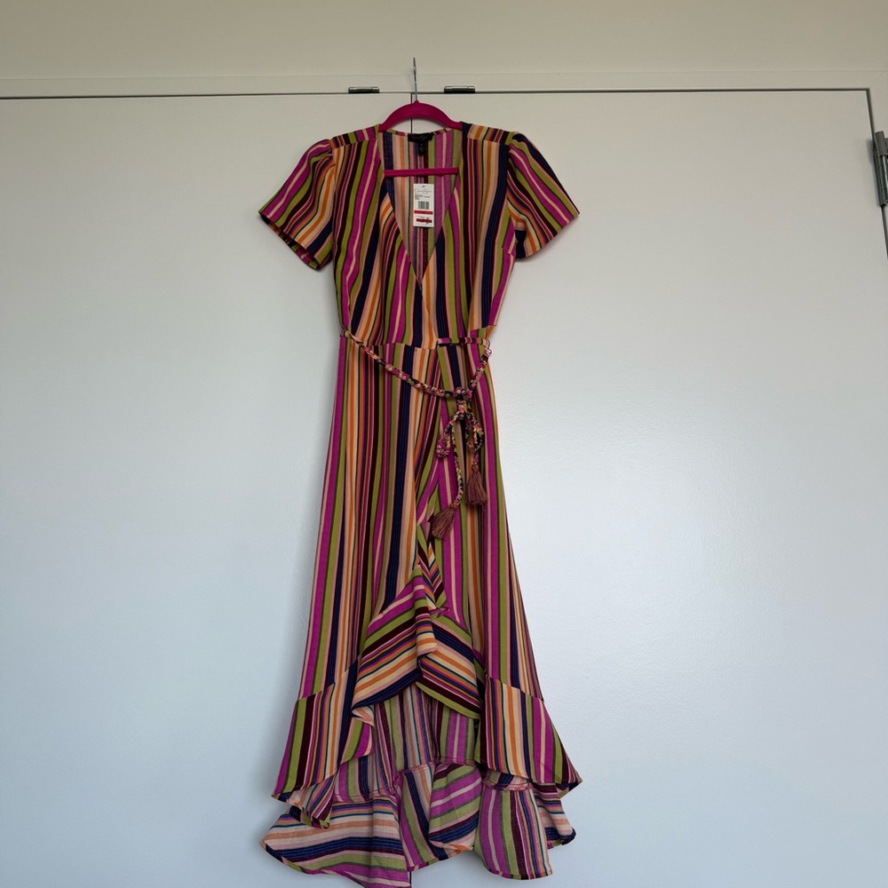 Multicolor Striped Jessica Simpson Women's Wrap Dress